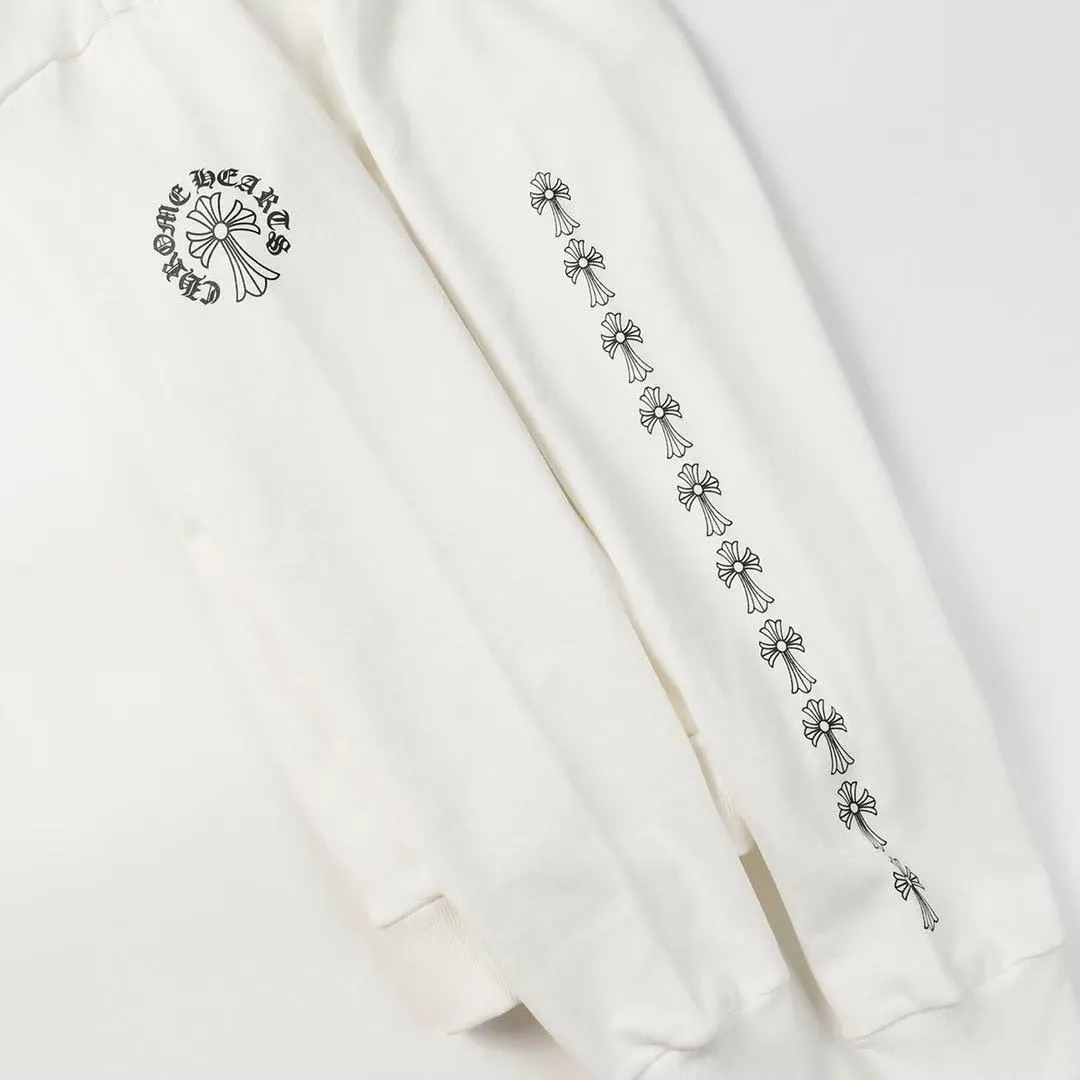 P240 Cross-border model, please do not place an order if you are pursuing quality - Chrome Hearts/Chrome Hearts 23ss cross ✝️ Sanskrit printed zipper sweatshirt cardigan jacket - High weight, high density and high quality. The wool is soft, delicate and skin-friendly. Soft and silky to the touch. Warmth and skin-friendly. - Custom-woven and dyed with no color difference. No matter the fabric or workmanship details, it beats the ordinary version on the market. - Hardware zipper accessories are all customized and full of details - Color: black White -Size: S M L XL